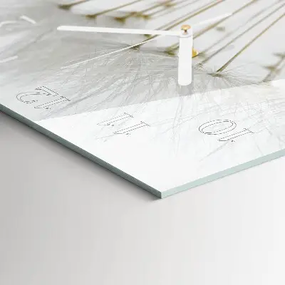 Moderne wandklok glas vierkant Paardebloem