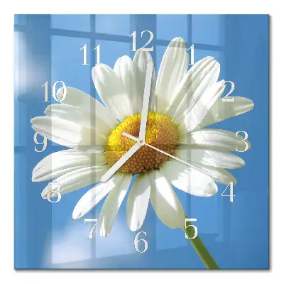 Moderne wandklok glas vierkant Bloem