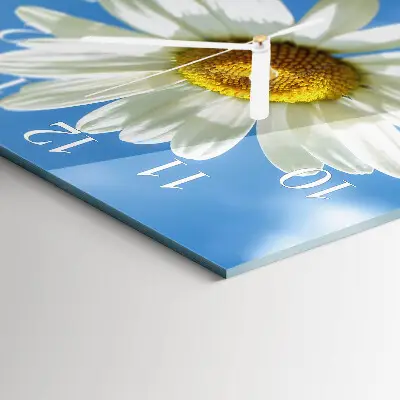 Moderne wandklok glas vierkant Bloem