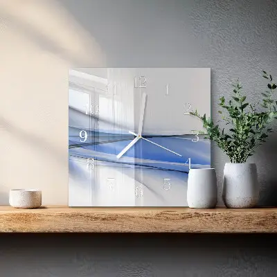 Vierkante glas klok Abstracte lijnen