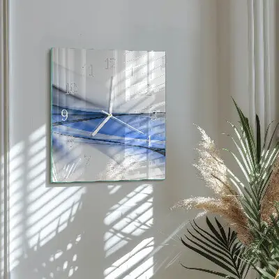 Vierkante glas klok Abstracte lijnen
