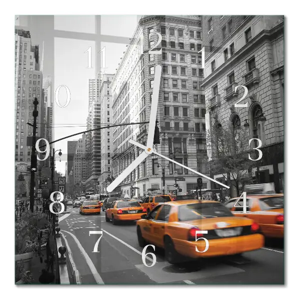 Decoratieve glazen klok vierkant New yorkse taxi