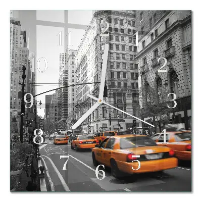 Decoratieve glazen klok vierkant New yorkse taxi