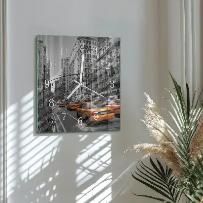 Decoratieve glazen klok vierkant New yorkse taxi