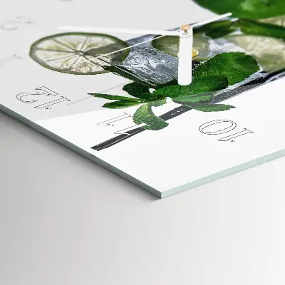 Moderne wandklok glas vierkant Limoen en munt
