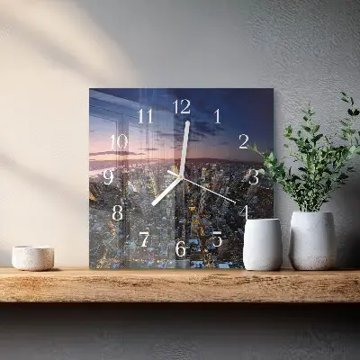Vierkante glas klok Horizon