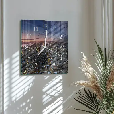 Vierkante glas klok Horizon