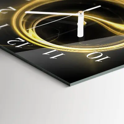 Vierkante glazen wandklok Abstracte cirkel
