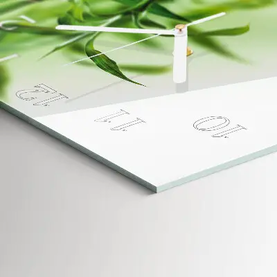 Moderne wandklok glas vierkant Bamboe