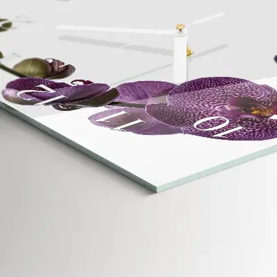 Decoratieve glazen klok vierkant Orchidee