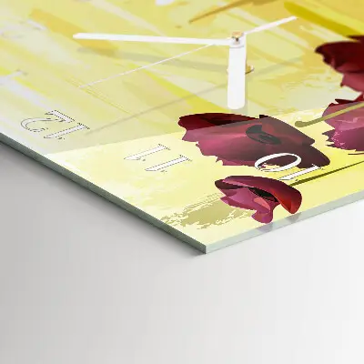 Moderne wandklok glas vierkant Klaprozen