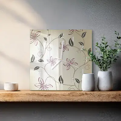 Vierkante glas klok Bloemkunst