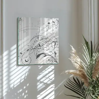 Moderne wandklok glas vierkant Bloemkunst