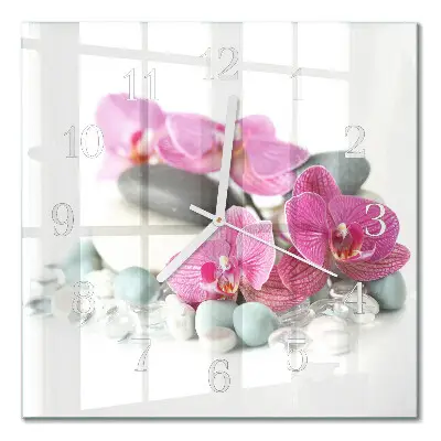 Decoratieve glazen klok vierkant Orchideeën