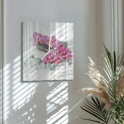 Decoratieve glazen klok vierkant Orchideeën