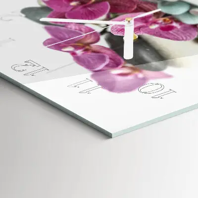 Decoratieve glazen klok vierkant Orchideeën
