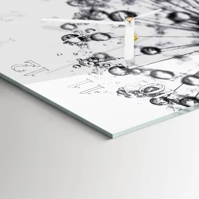 Decoratieve glazen klok vierkant Paardebloem