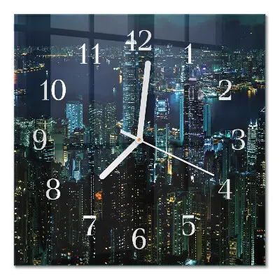 Vierkante glazen wandklok Horizon