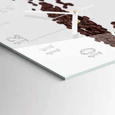 Moderne wandklok glas vierkant Koffiebonen