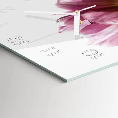 Vierkante glas klok Tulpen
