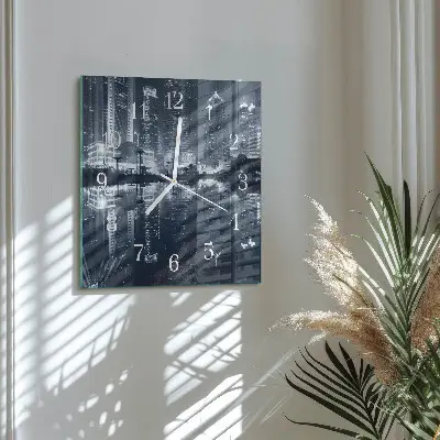 Vierkante glazen wandklok Horizon