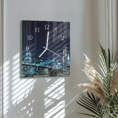 Vierkante glazen klok Horizon