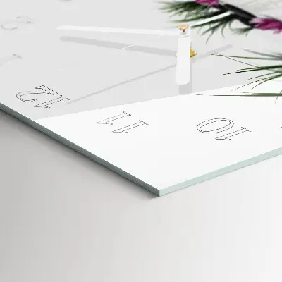 Moderne wandklok glas vierkant Lotusbloem