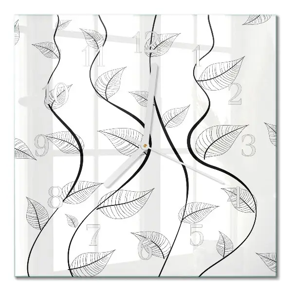 Vierkante glas klok Bladkunst