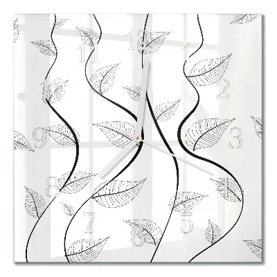 Vierkante glas klok Bladkunst