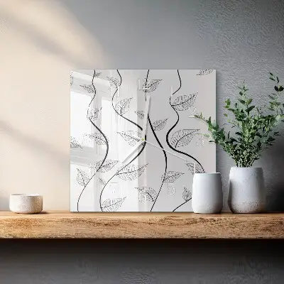 Vierkante glas klok Bladkunst