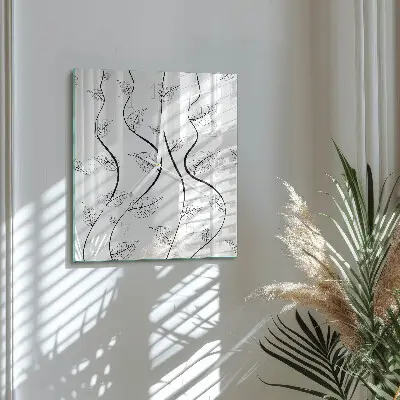 Vierkante glas klok Bladkunst