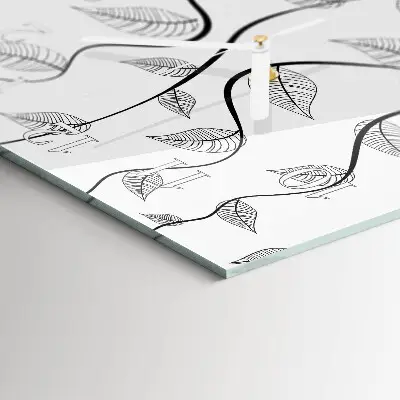 Vierkante glas klok Bladkunst