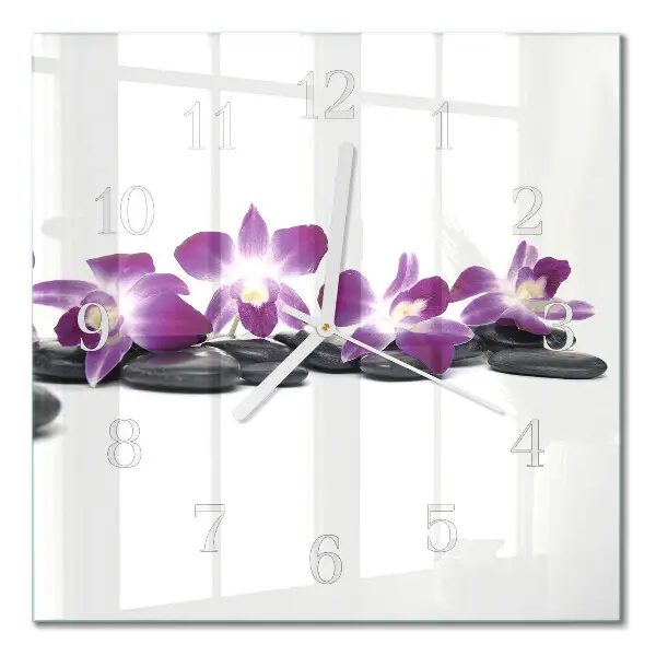 Decoratieve glazen klok vierkant Orchidee