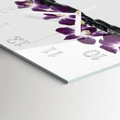 Decoratieve glazen klok vierkant Orchidee