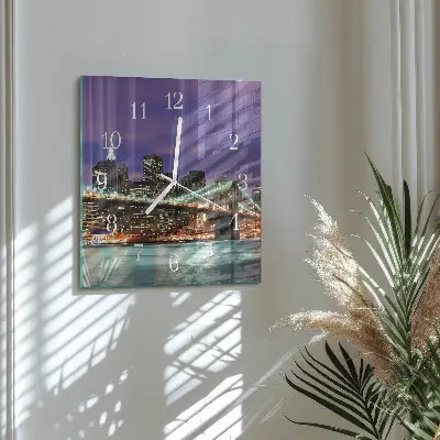 Vierkante glas klok De brug aan de horizon