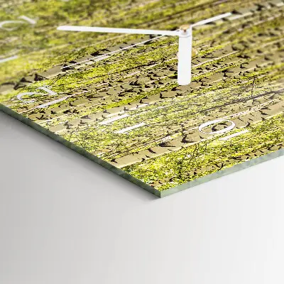 Decoratieve glazen klok vierkant Berkenbos