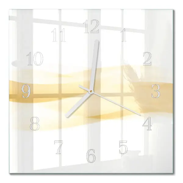 Moderne wandklok glas vierkant Abstracte golf