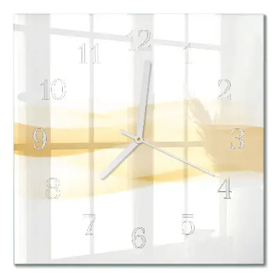 Moderne wandklok glas vierkant Abstracte golf