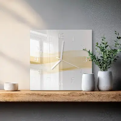 Moderne wandklok glas vierkant Abstracte golf