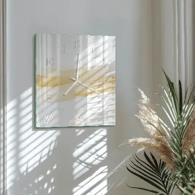 Moderne wandklok glas vierkant Abstracte golf