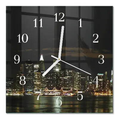 Moderne wandklok glas vierkant Horizon