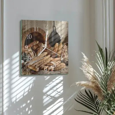 Moderne wandklok glas vierkant Brood