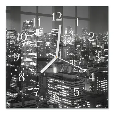 Vierkante glazen wandklok Horizon