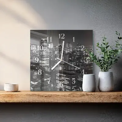Vierkante glazen wandklok Horizon
