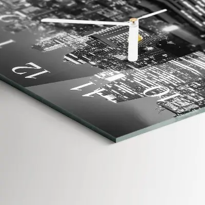 Vierkante glazen wandklok Horizon