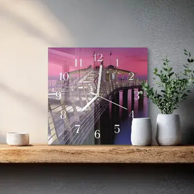 Decoratieve glazen klok vierkant Pier