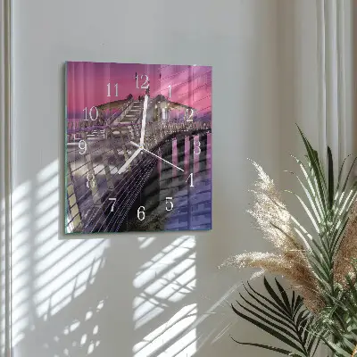 Decoratieve glazen klok vierkant Pier