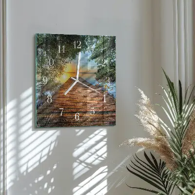 Decoratieve glazen klok vierkant Netwerk