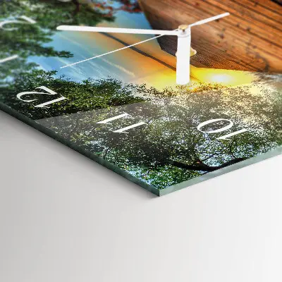 Decoratieve glazen klok vierkant Netwerk