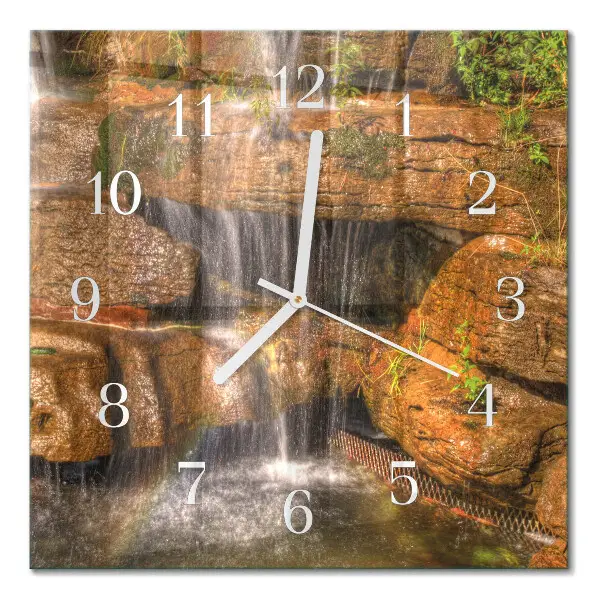 Moderne wandklok glas vierkant Waterval
